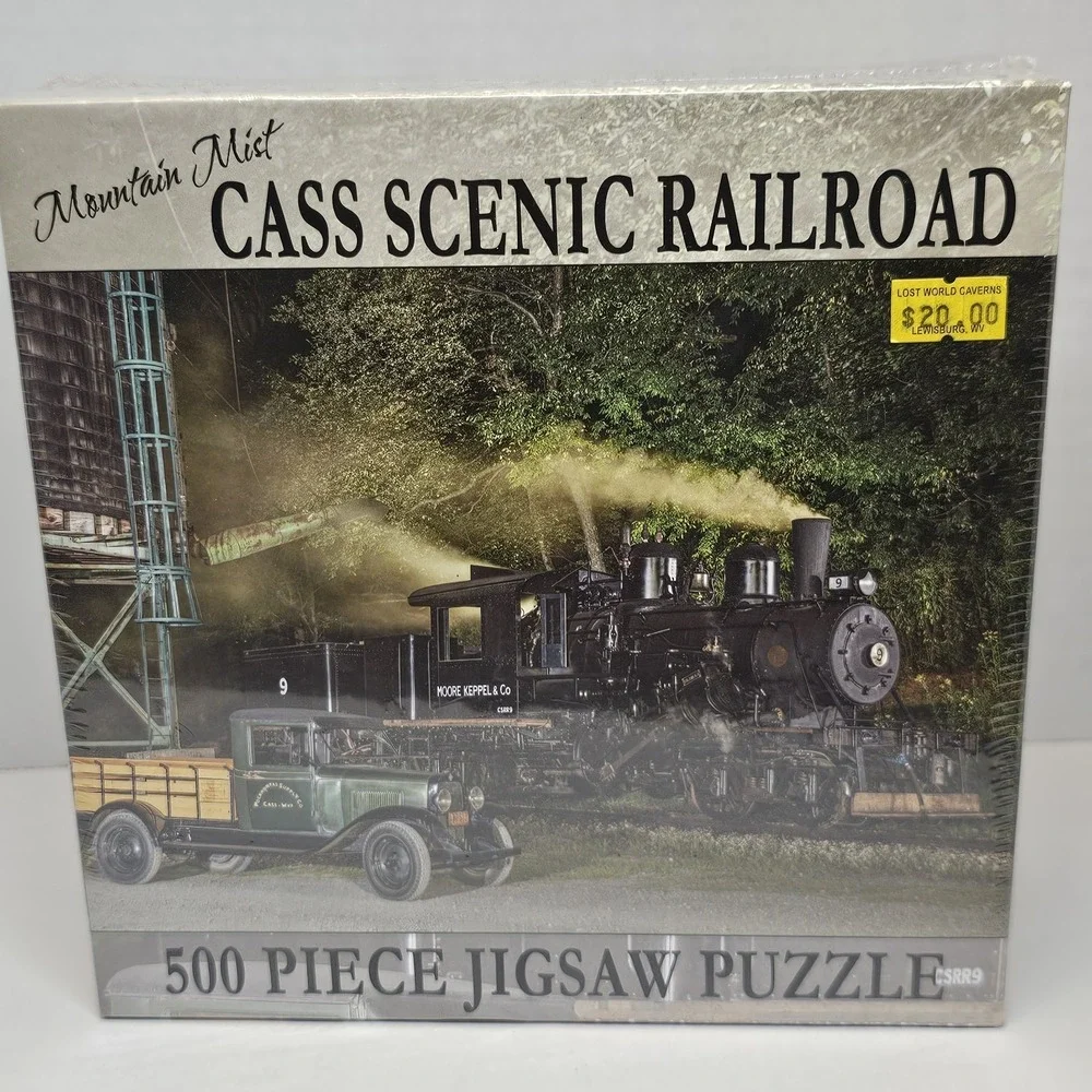 Sealed Cass Scenic Railroad TRAIN 500 Piece Jigsaw Puzzle Mountain Mist USA Made